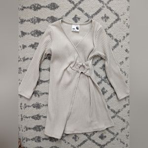 Cotton on Wrap Ribbed Dress Girls 4T Stone color